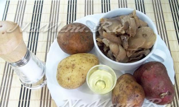 Жареная картошка с солеными грибами Картофель жареный с маринованными грибами